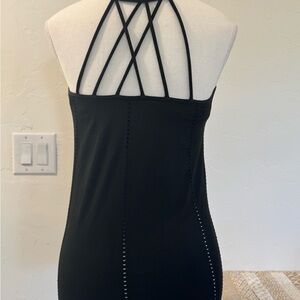 Athleta Allegro Support Black Athleisure Strappy Back Tank Top